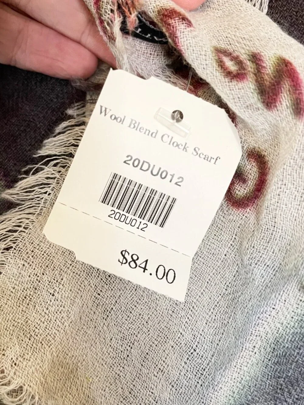 Wearable Art Wool Blend Clock Scarf Watch Print Fringe Wrap Shawl NWT GIft